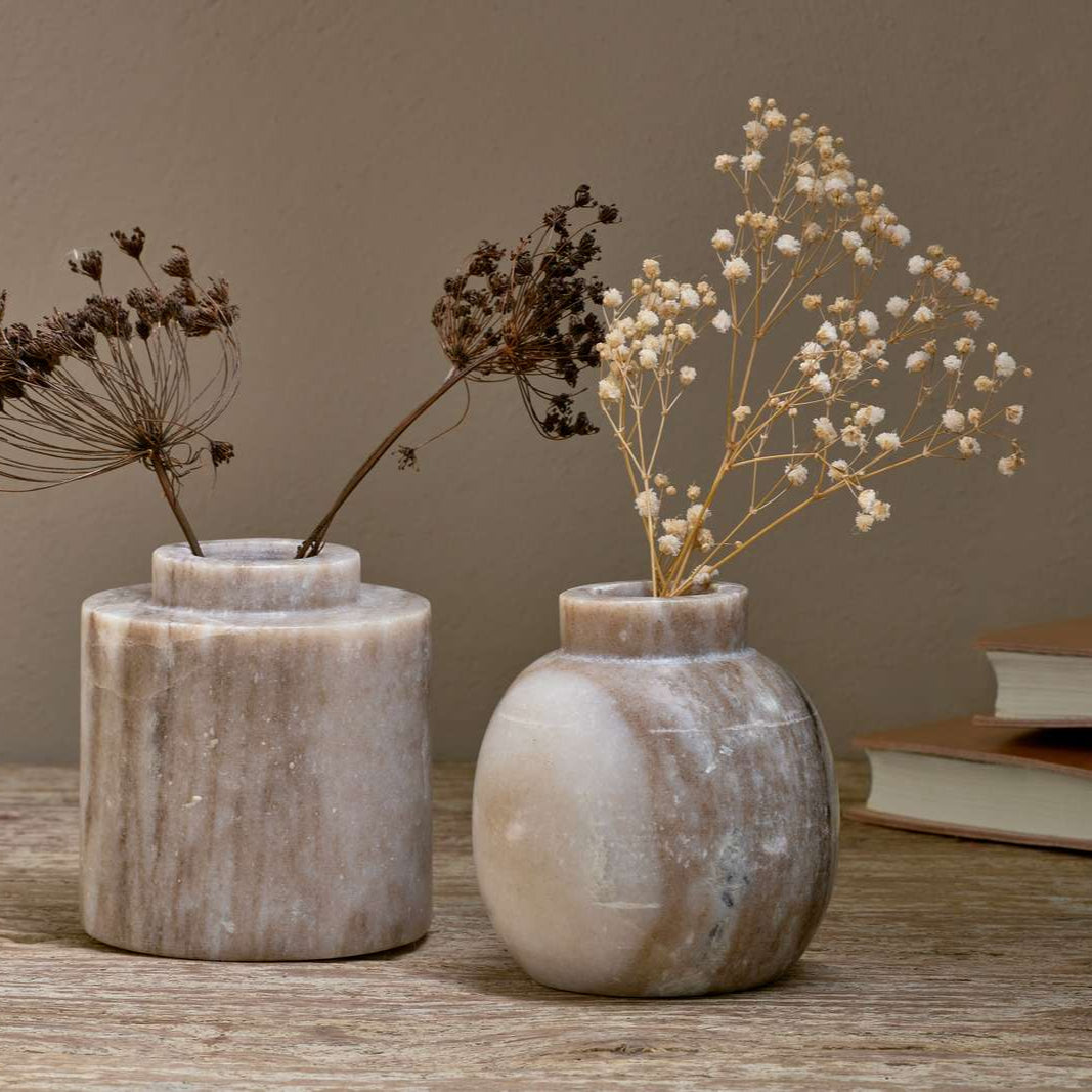 Nkuku Khari Grey Marble Vase - KV1301- Uneeka